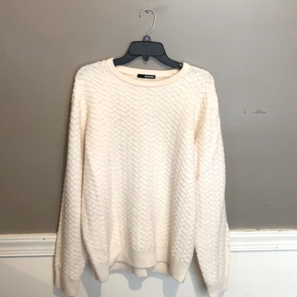 Knitted white sweater